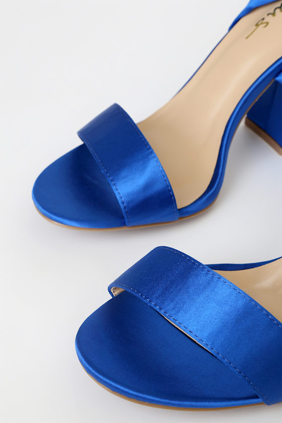 Alta Blue Suede Lace-Up Heels 1