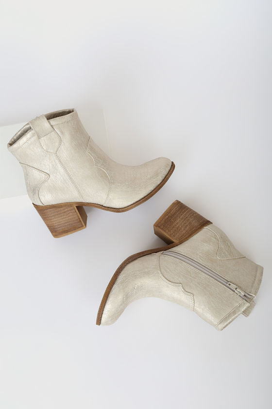 metallic western booties