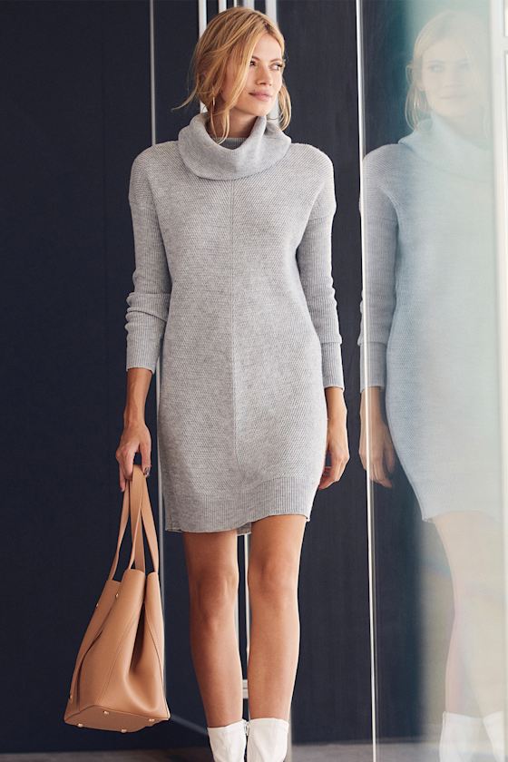 heather gray sweater dress
