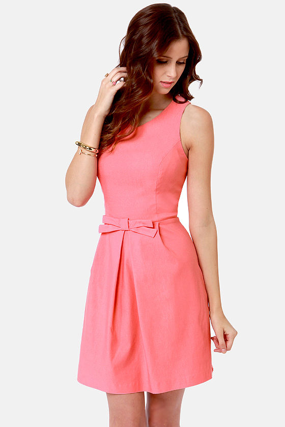 hot pink flare dress