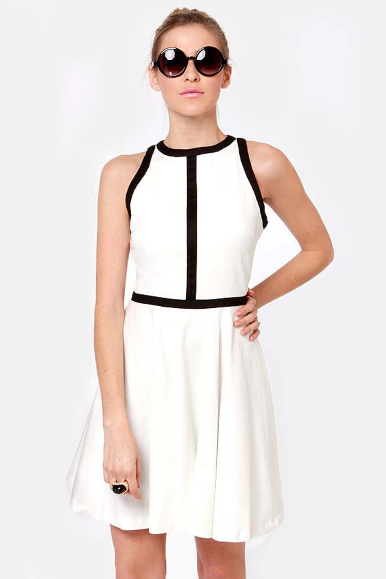 BB Dakota Jamila Dress - Black and White Dress - Mod Dress - Skater Dress -  $78.00 - Lulus