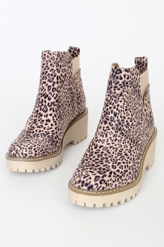 Rielle Leopard Print Chelsea Wedge Boots 2