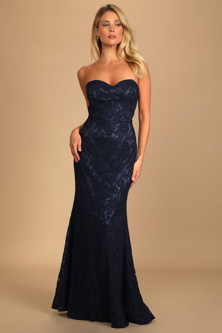 A Navy Lace Dress