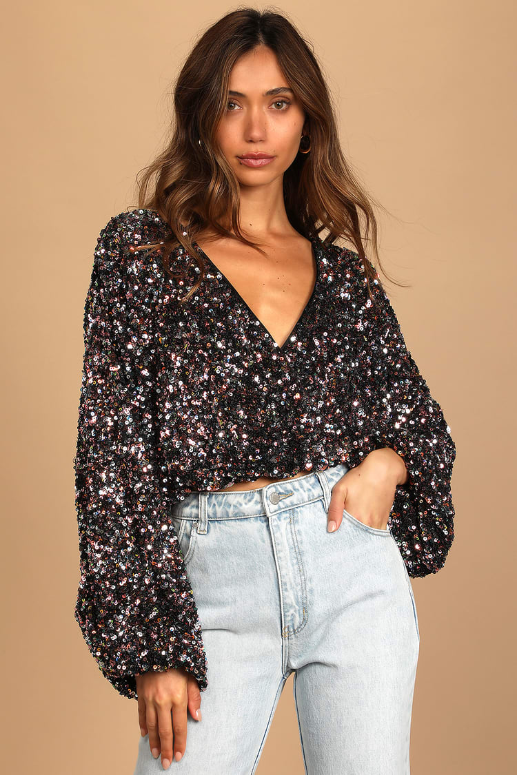 Long Sleeve Sequin Tops | estudioespositoymiguel.com.ar