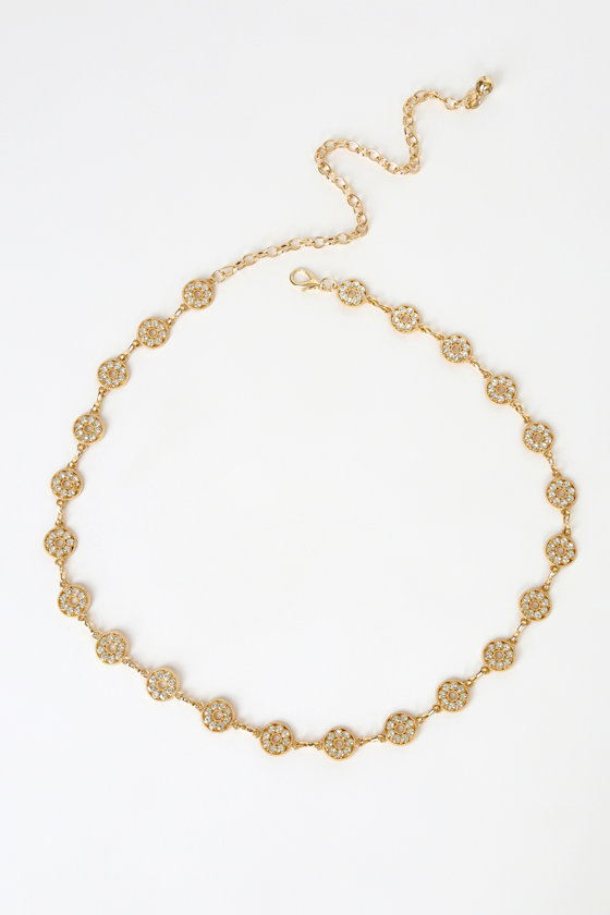 Just the Allure Gold Rhinestone Belt 1