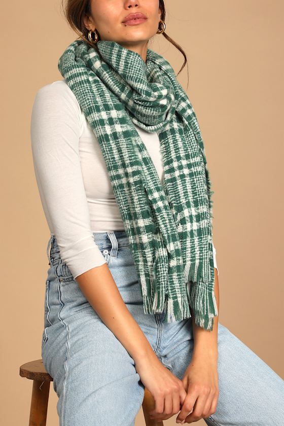 Season of Cheer Green Plaid Scarf 3