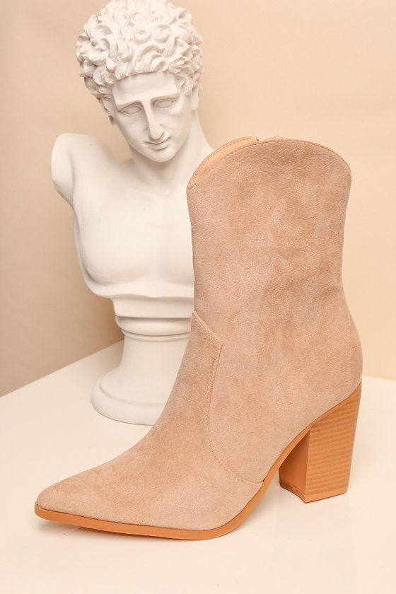 The Lucca Nude & Black Leather Mid Calf High Heel Women Boot Limited Edition main image 1
