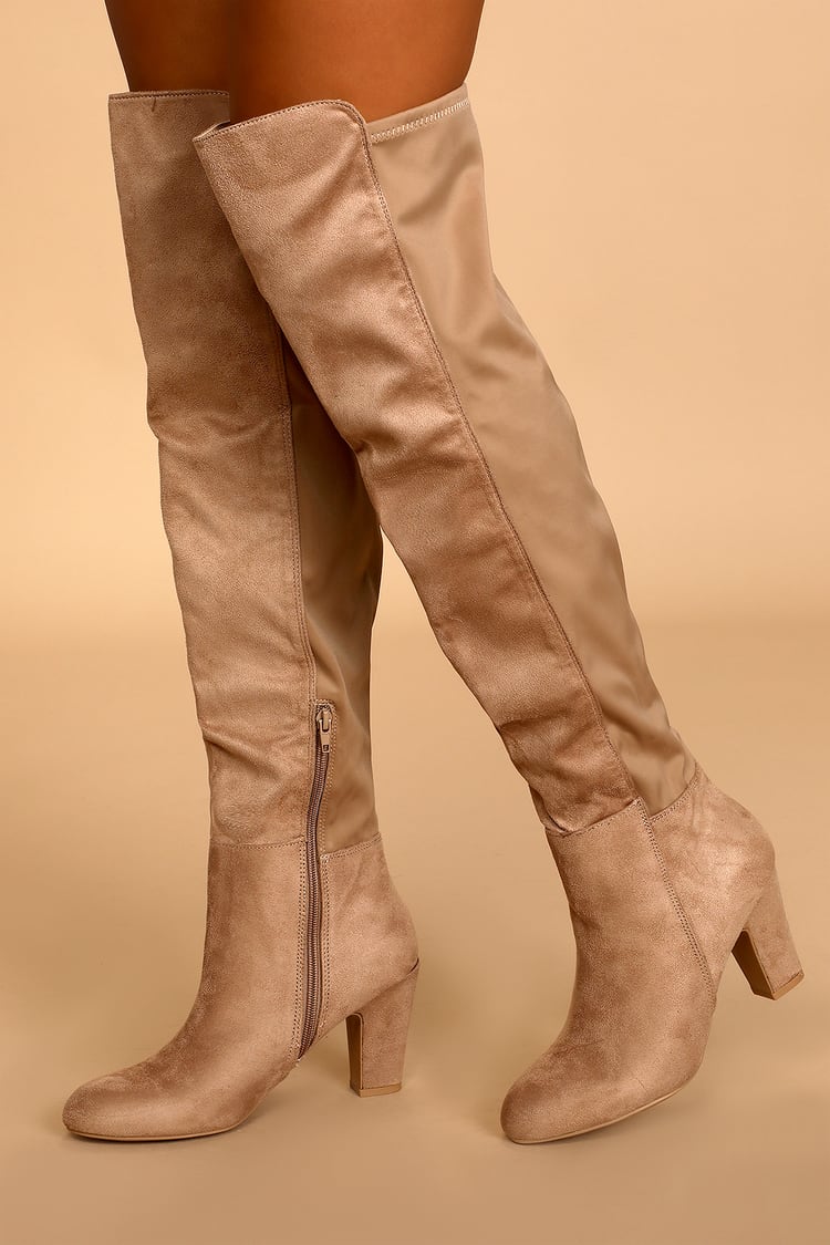 Verdragen Verstrooien Stuwkracht Chinese Laundry Canyons - Taupe Boots - OTK Boots - Suede Boots - Lulus