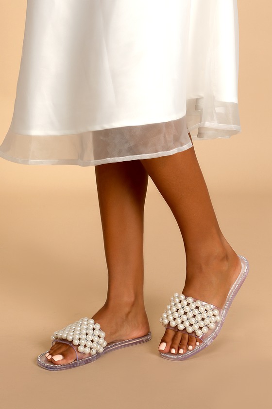 Marie Black & Pearl Slide Sandals – The Boutique at Wells Florist