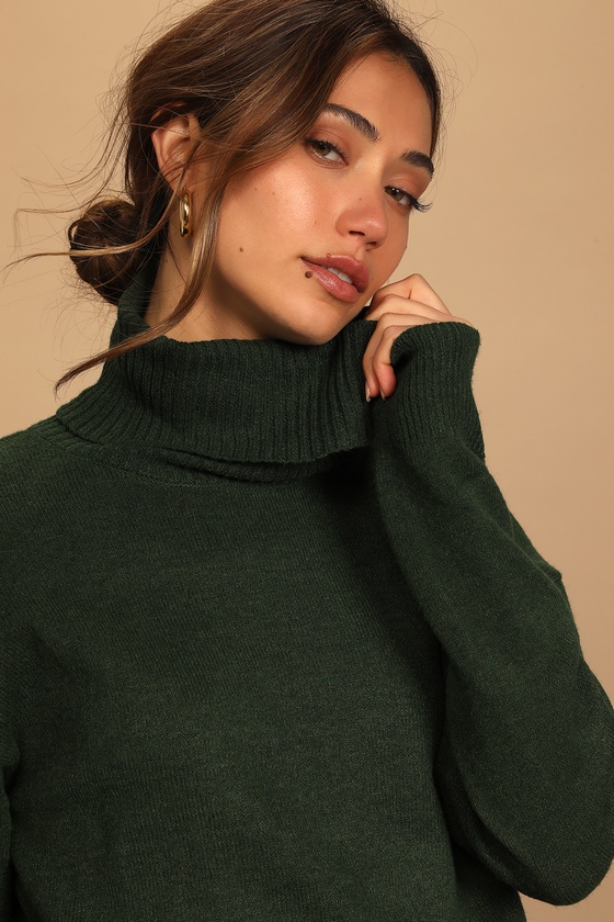Emerald Green Sweater - Cowl Neck Sweater - Lightweight Sweater - Lulus