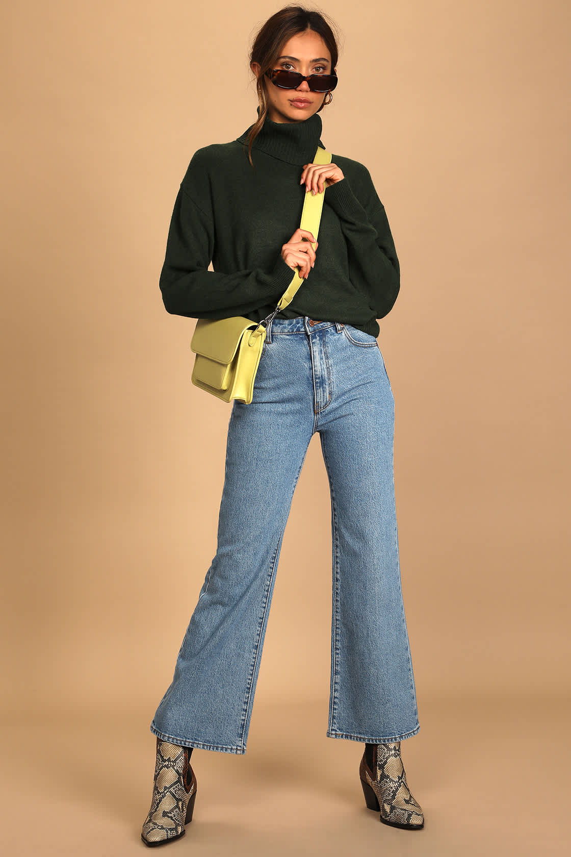 Amazing Memories Emerald Green Cowl Neck Sweater