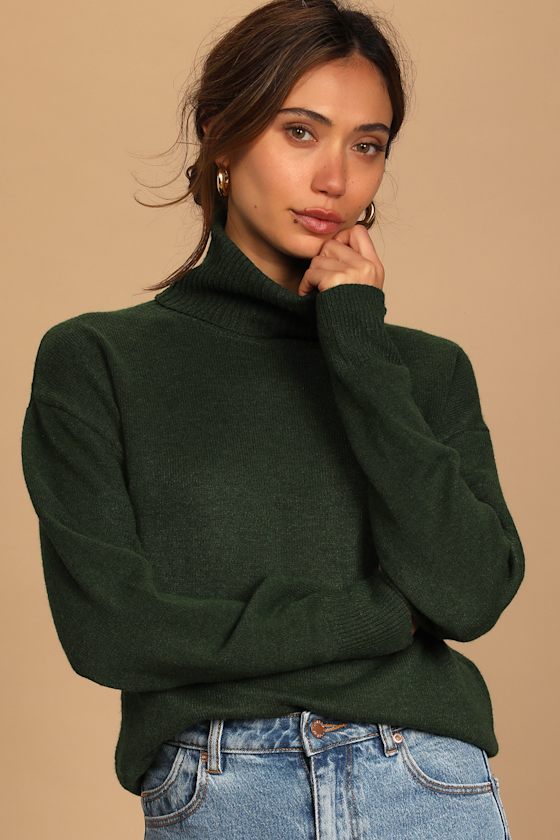 Amazing Memories Emerald Green Turtleneck Sweater - thumbnail 4