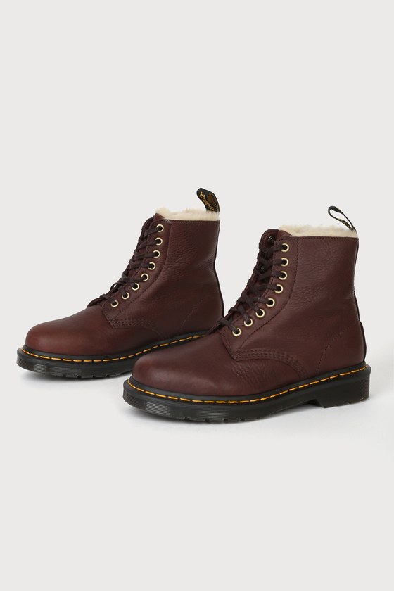 1460 Pascal Cask Ambassador Leather Faux Fur Mid Calf Boots