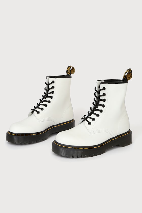 1460 Bex White Smooth Leather Mid-Calf Boots 4