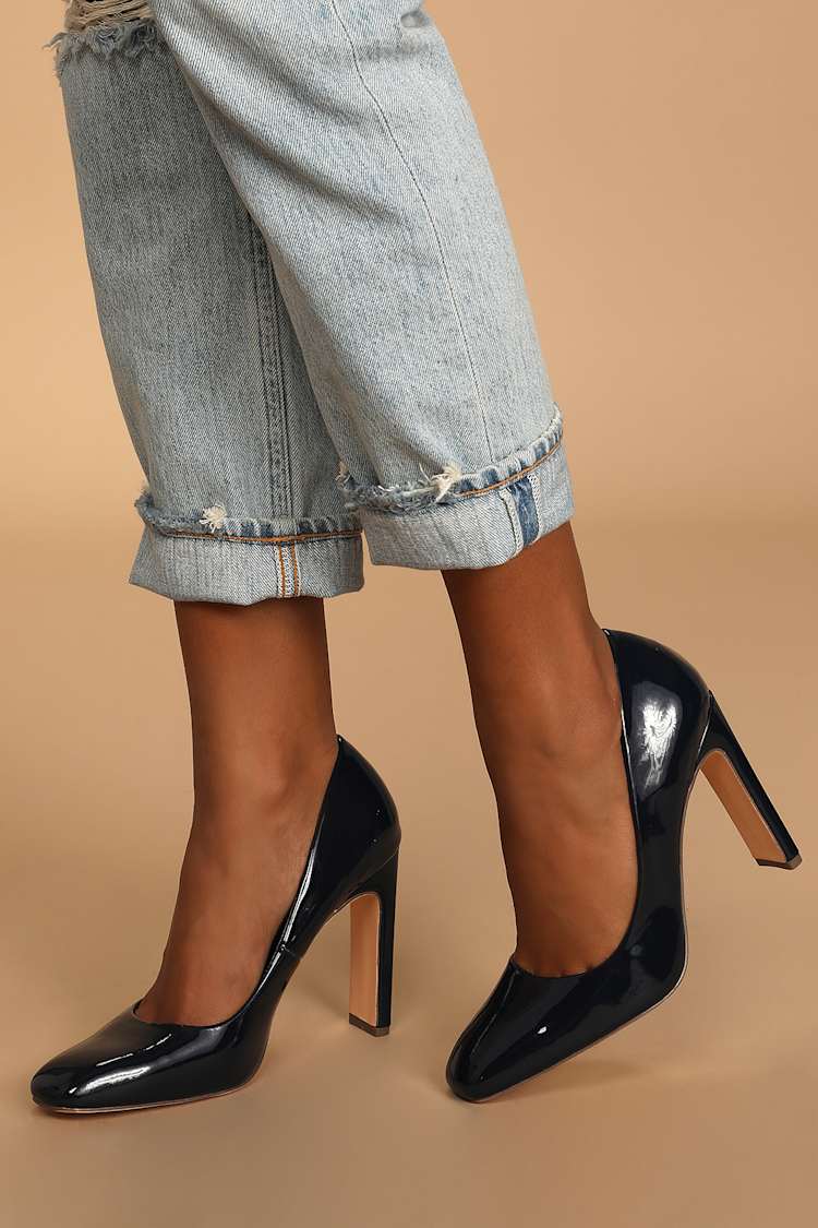 navy blue slingback pumps