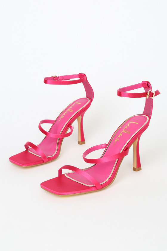 Pink High Heel Sandals - Strappy High Heels - Ankle Strap Heels - Lulus