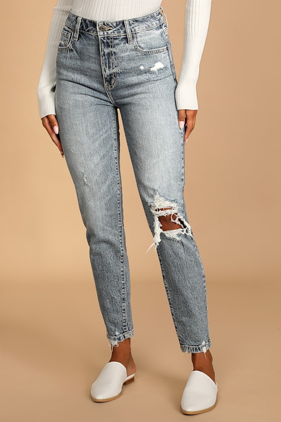 Cool Medium Wash Jeans - Distressed 