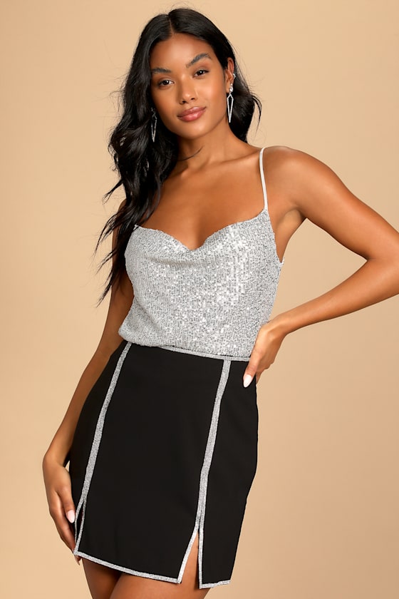 mini skirt rhinestone