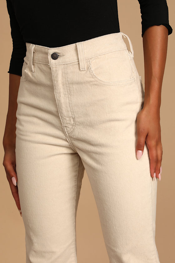 Levi's 70s High Flare - Flared Cords - Cream Cord Pants - Lulus