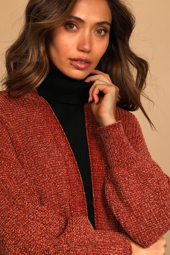 chenille duster cardigan