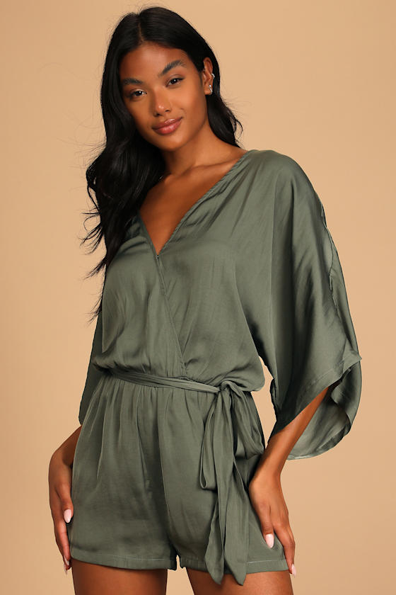 olive green romper