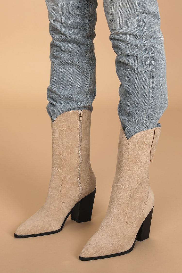 mid calf pointed toe boots