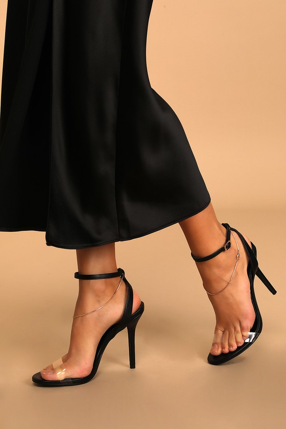 Black Ankle Strap Heels - Anklet Heels - High Heel Sandals - Lulus