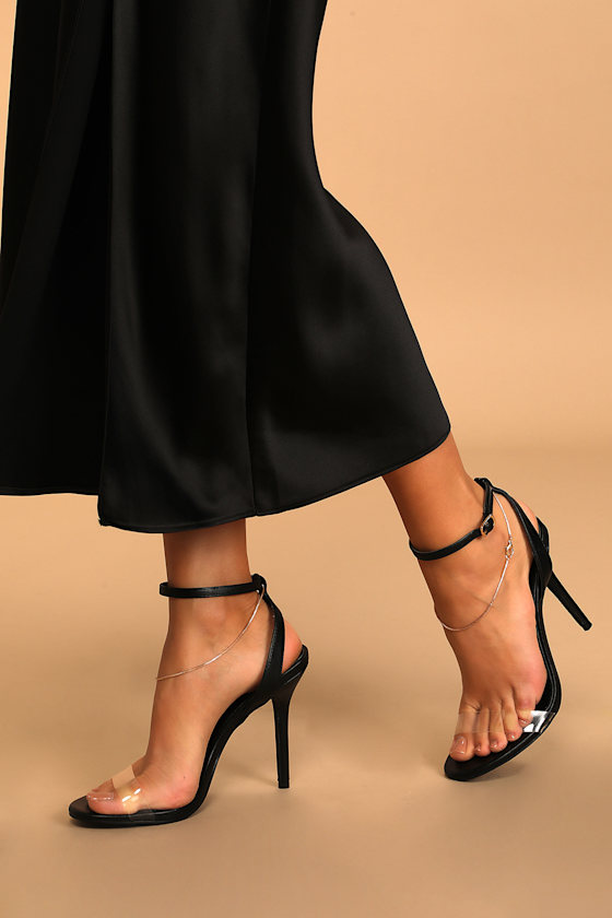 Eisley Black Ankle Strap Heels 1