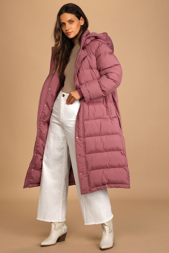 Embrace the Cold Mauve Quilted Long Puffer Jacket 2