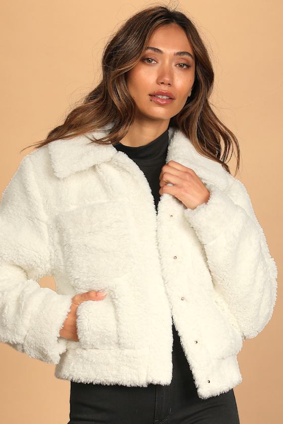 Snow Angel Ivory Faux Fur Short Jacket 3