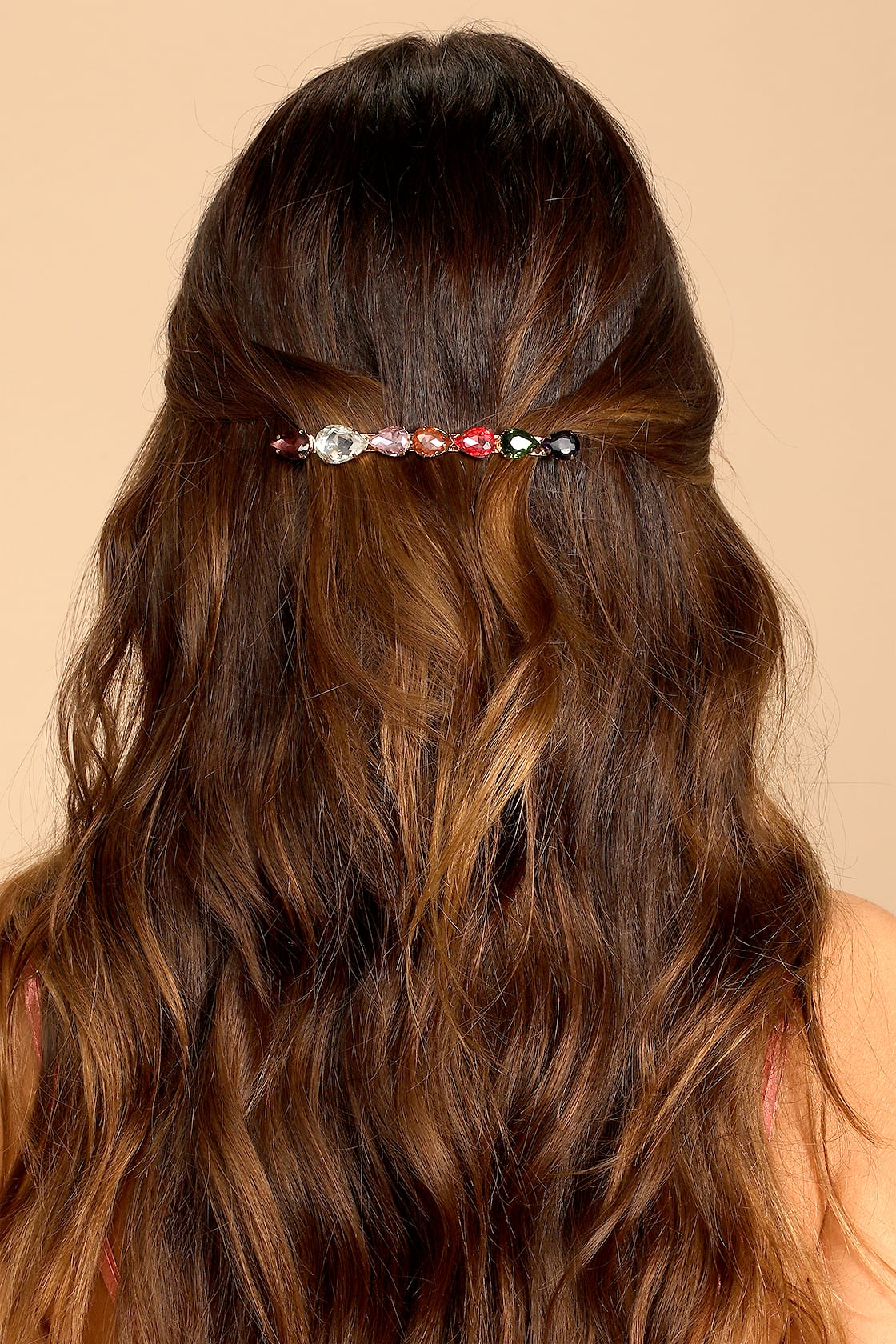 Creme de la Gem Gold Multi Rhinestone Hair Clip
