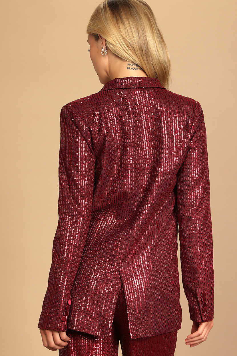 strapless open back dress Radiant Red Sequins | Sequins Blazer