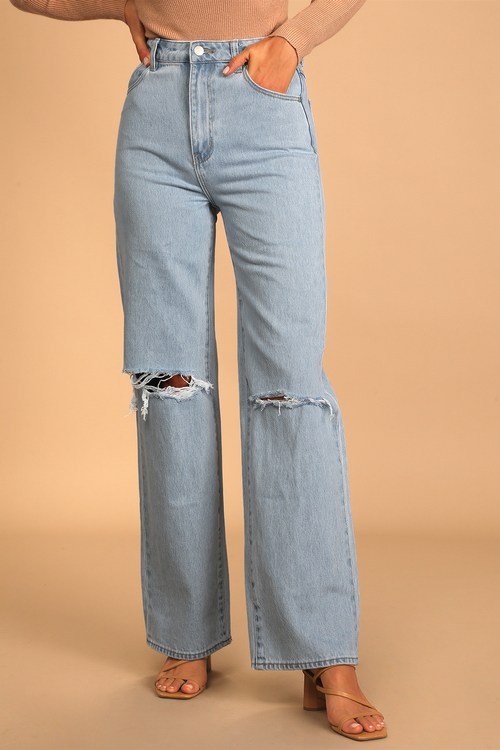 Rolla's Heidi Light Wash Denim High Rise Loose Straight Jeans