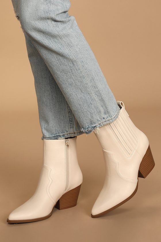 Vancy Stone Pointed-Toe Mid-Calf Boots 1