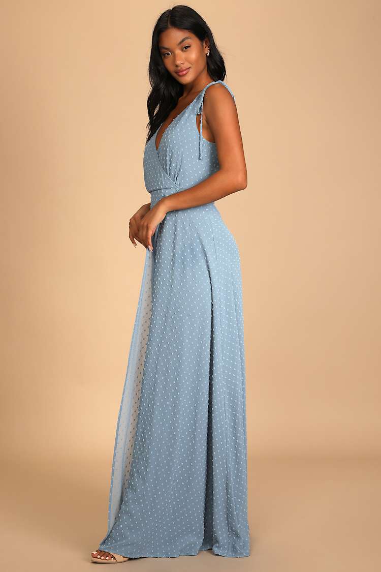 slate blue grey bridesmaid dresses Wholesale Slate Blue Sheer Lace Tulle V-neck Wedding Dress main image 1
