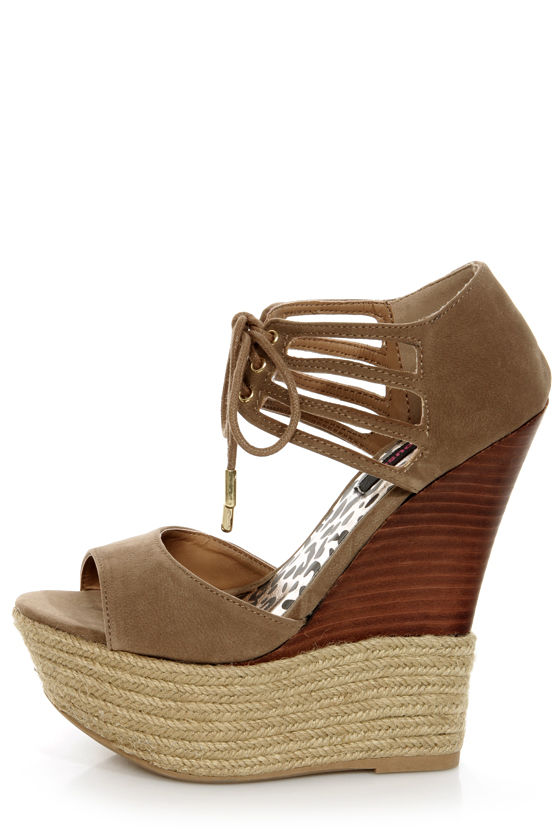 Dollhouse Hotstuff Nude Lace-Up Ankle 