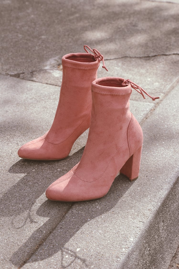 My Generation Blush Suede High Heel Mid-Calf Boots