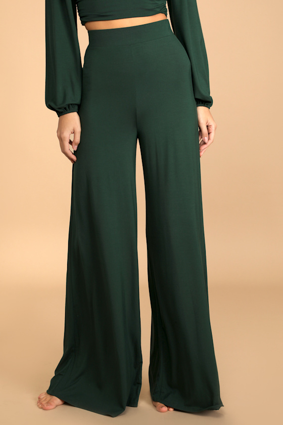 Ready to Relax Emerald Green Wide-Leg Pants 3