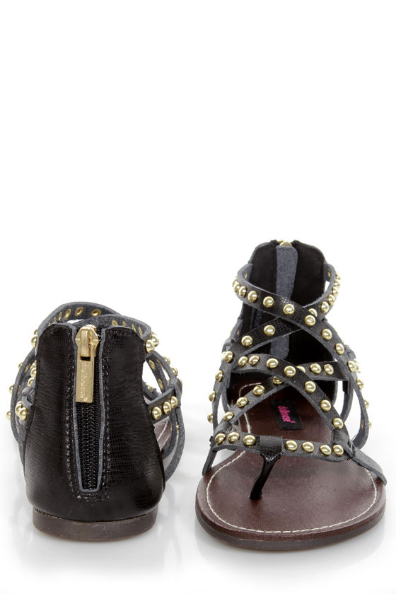 studded strappy flat sandals