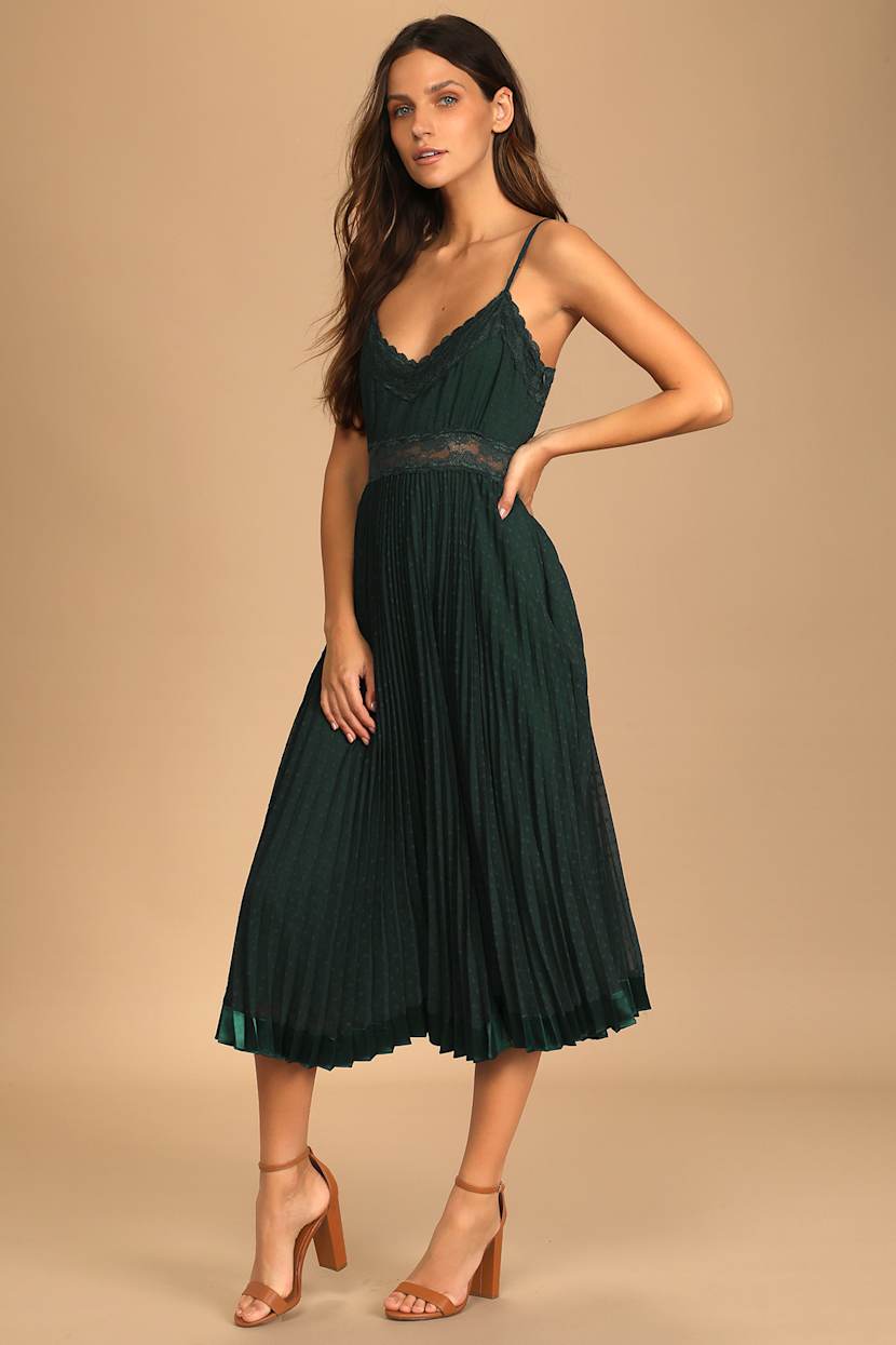 slim fit dress slacks Emerald Green Midi Dress main image 0