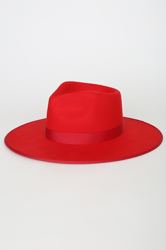 Ruby Red Wool Rancher Fedora Hat 3