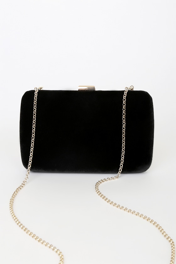 Festive Feel Black Velvet Box Clutch 4