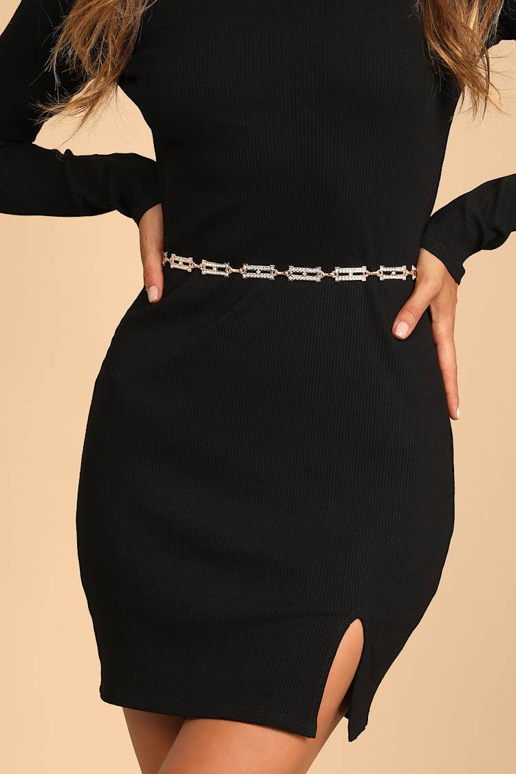Gold Belt - Rhinestone Belt - Chain Belt - Metal Belt - CZ Belt - Lulus