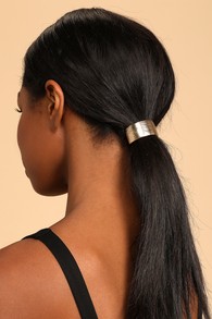 Chic Things Up Gold Ponytail Holder