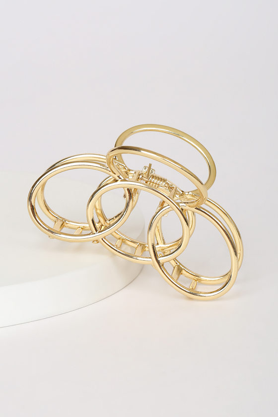 Loop Back Around Gold Metal Hair Claw Clip 2