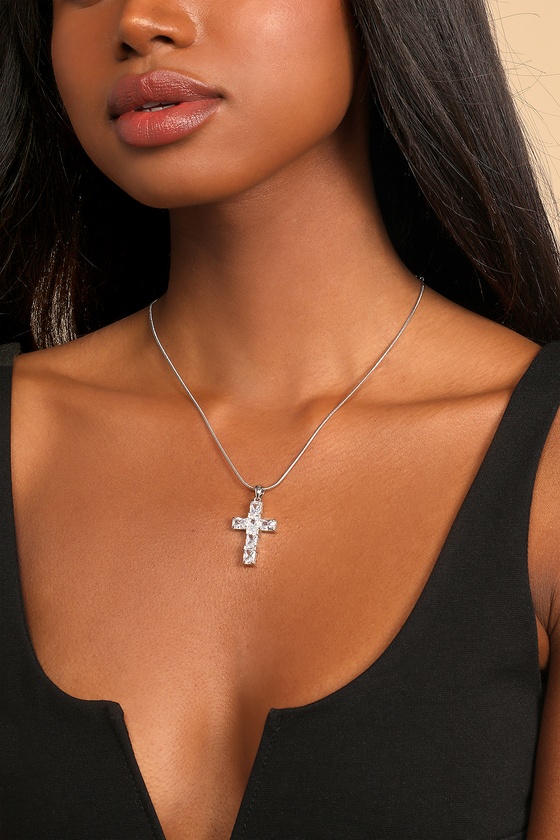 Sparkly cheap cross necklace