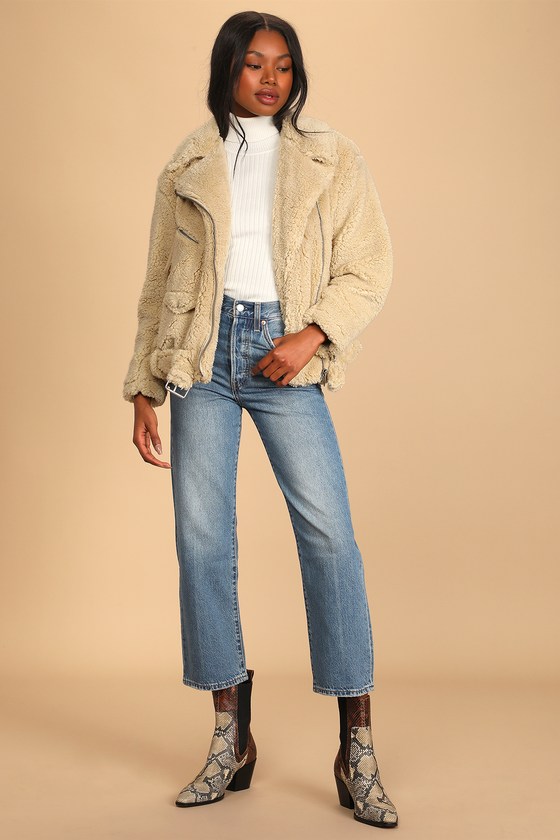 Free people deals teddy moto jacket