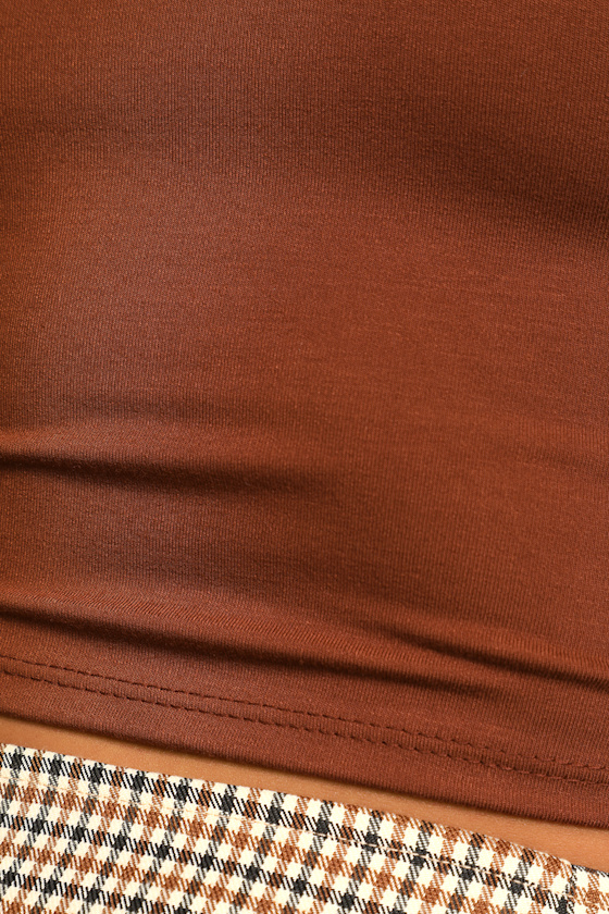 Begin with the Basics Brown Long Sleeve Crop Top - thumbnail 5