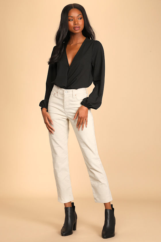 Twisty Business Black Twist-Front Long Sleeve Top 5