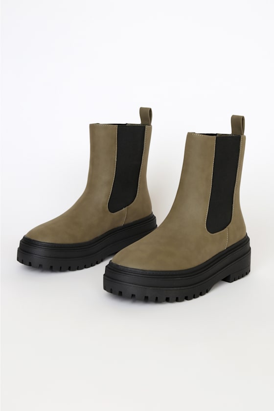 Derrie Green Platform Ankle Boots 3